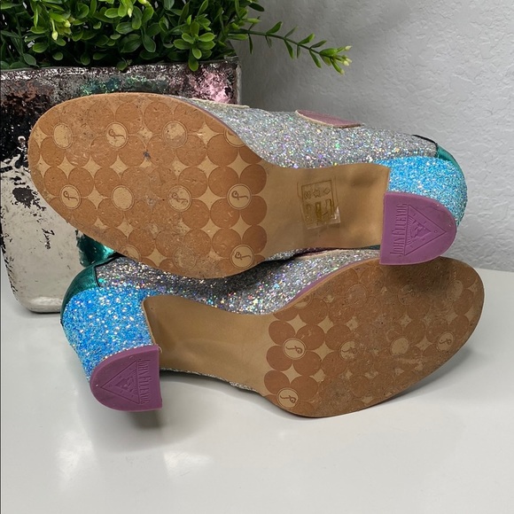 John Fluevog Pink and Blue Glitter Heels - Picture 6 of 16